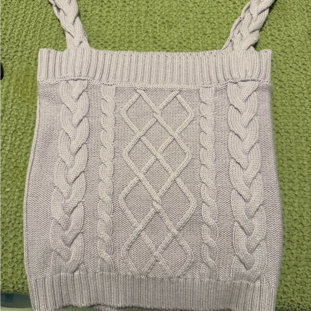 27 Miles Malibu Lavender Cable Knit Tank Top